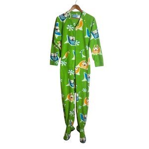 Footie factory fleece owl patterned one piece pjs